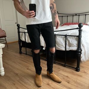 MNML Black Skinny Ripped Jeans